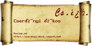Cserényi Ákos névjegykártya