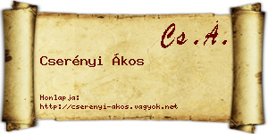 Cserényi Ákos névjegykártya