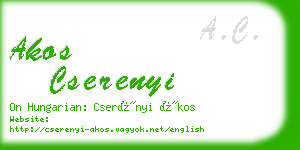 akos cserenyi business card